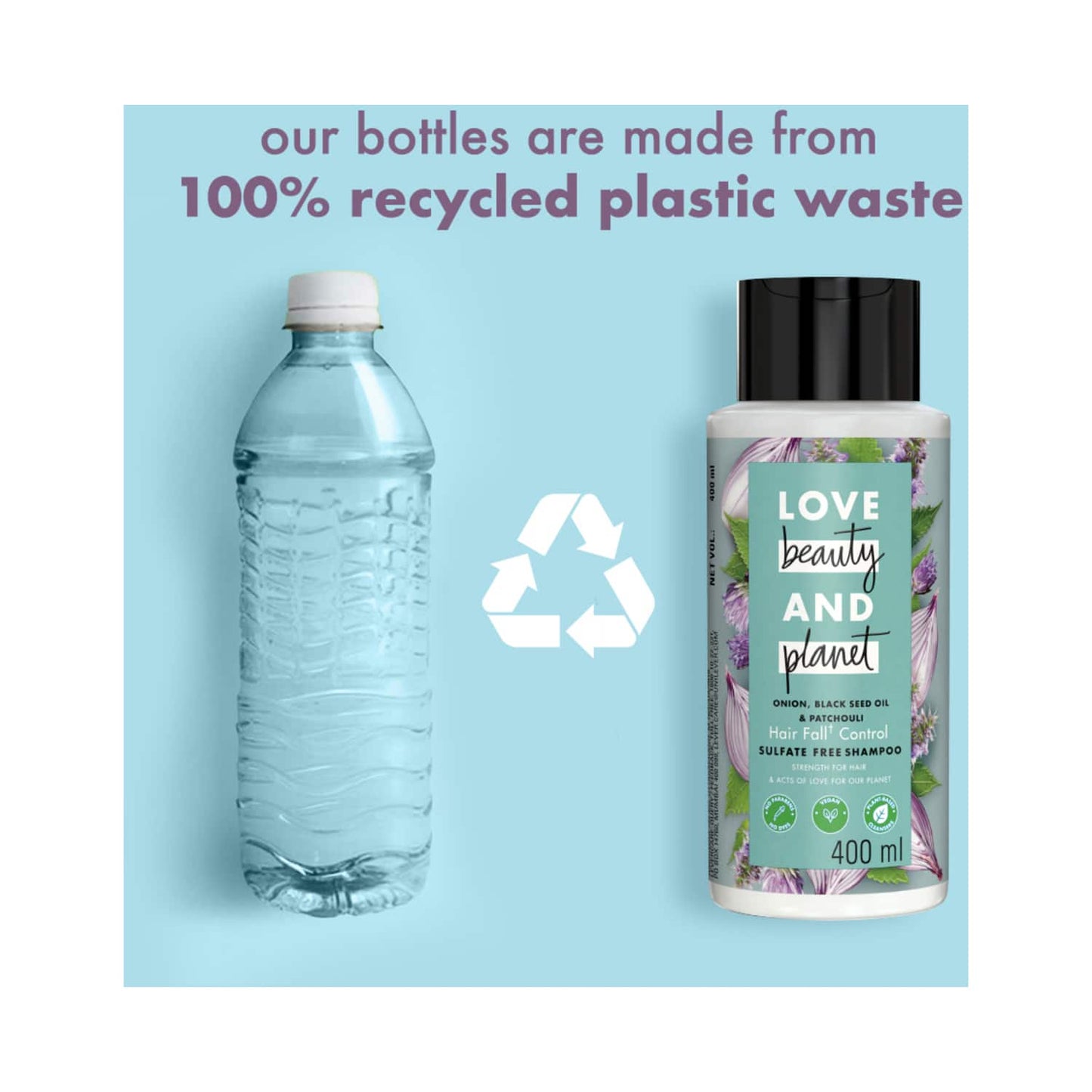 Love Beauty & Planet Onion Black Seed & Patchouli Hair Fall Control Sulphate Free Shampoo (200 ml)