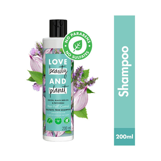 Love Beauty & Planet Onion Black Seed & Patchouli Hair Fall Control Sulphate Free Shampoo (200 ml)