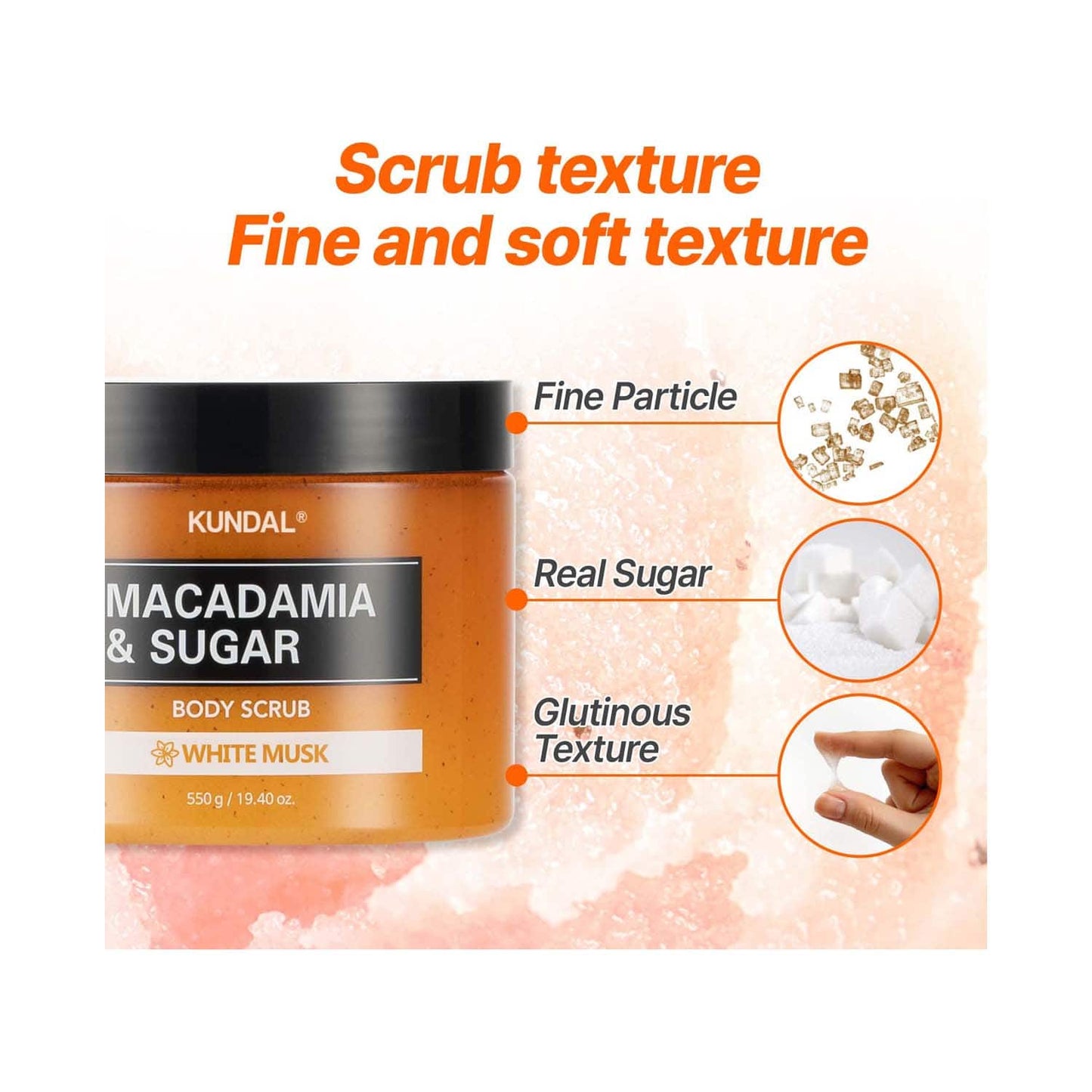 Kundal Cherry Blossom Macadamia & Sugar Body Scrub (550g)