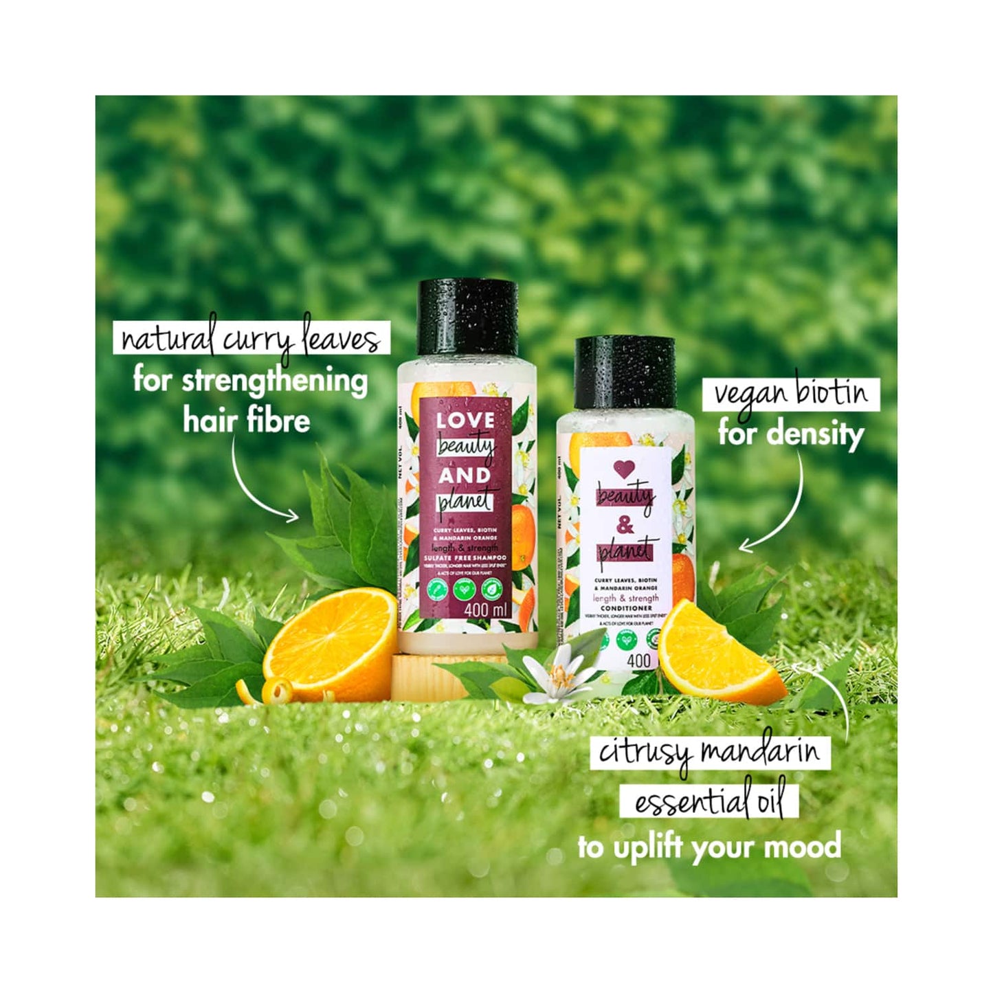 Love Beauty & Planet Curry Leaves & Biotin Sulpate Free Shampoo for Length and Strength (400 ml)