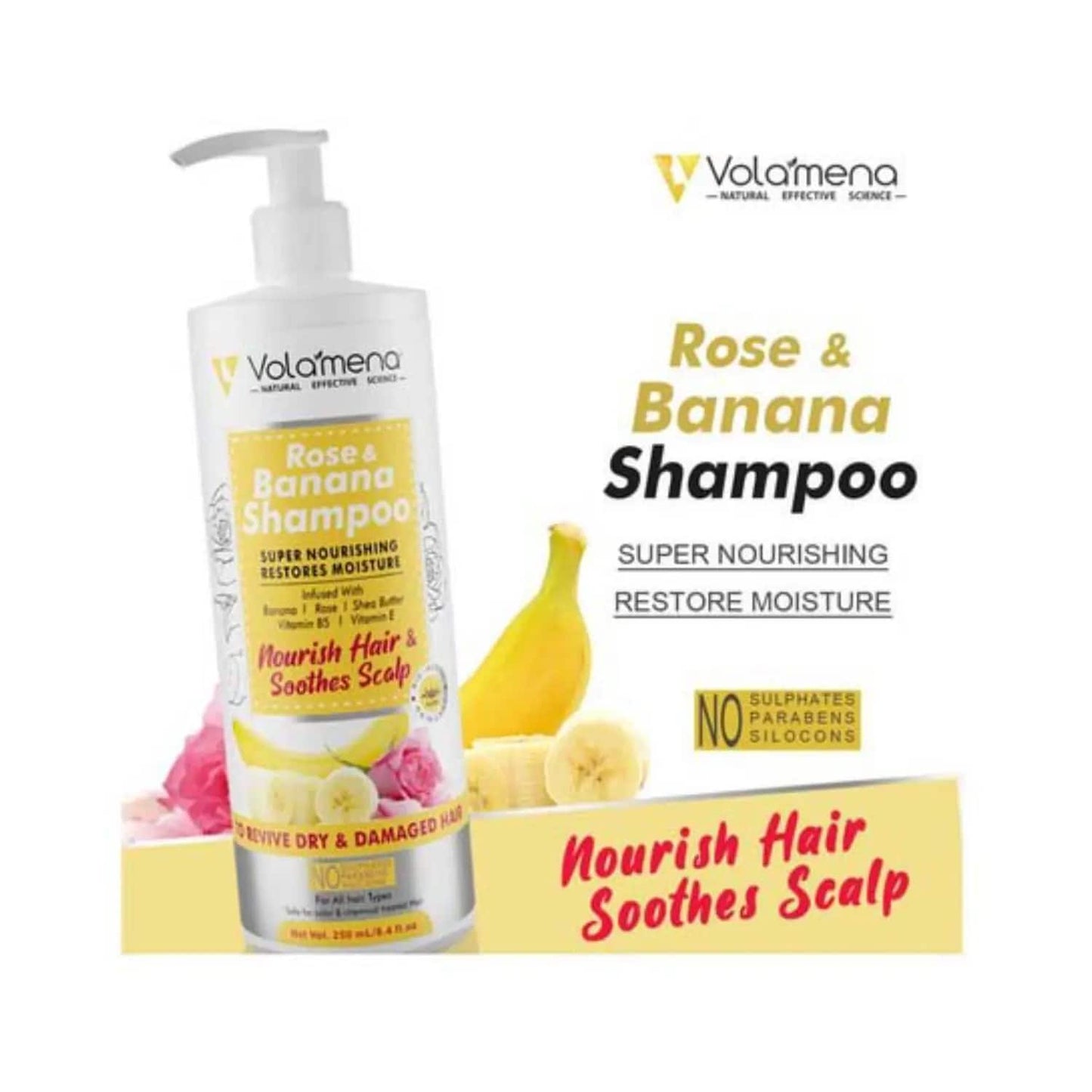 Volamena Rose & Banana Hair Shampoo (250ml)