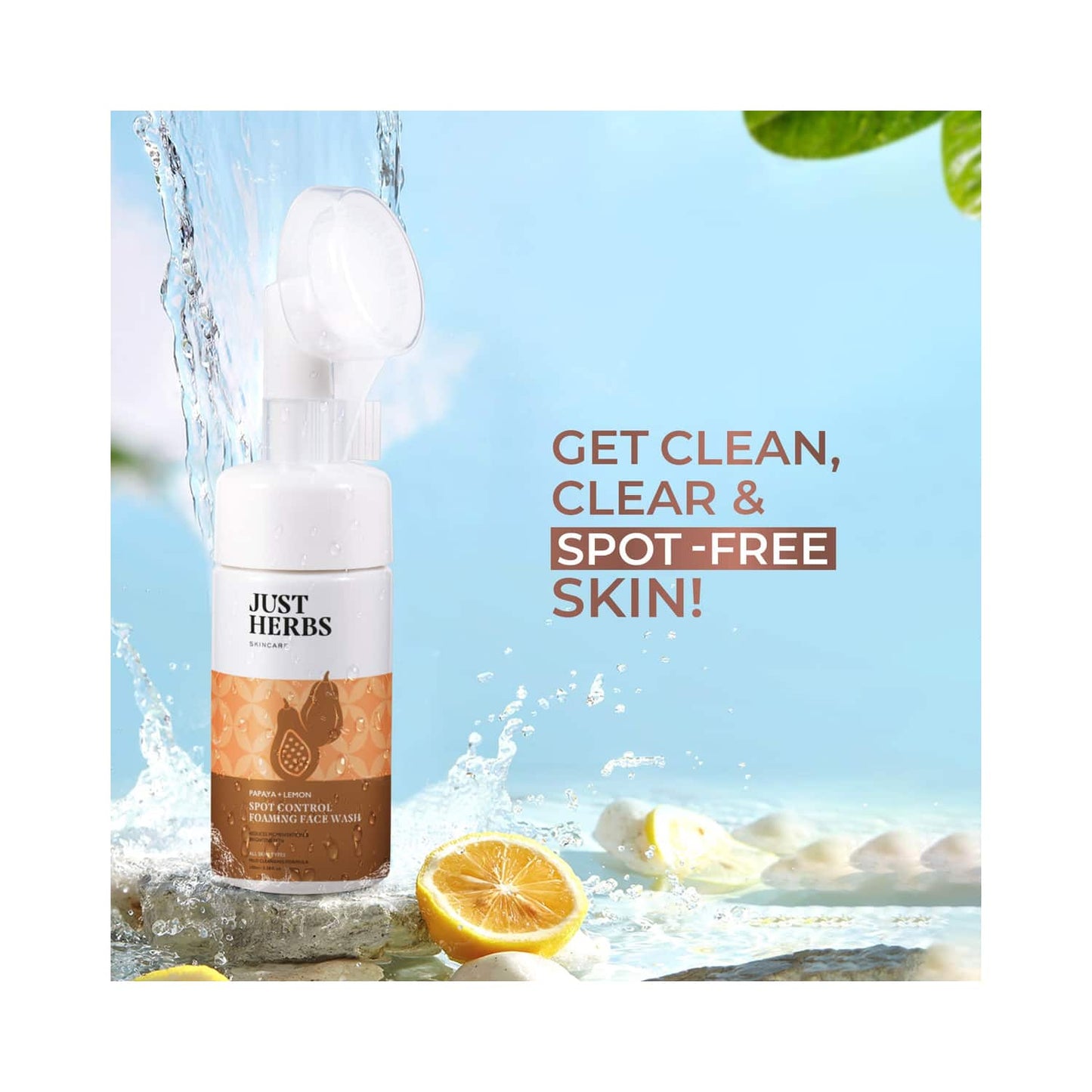 Just Herbs Papaya And Lemon Spot Control Foaming Face Wash (100ml)
