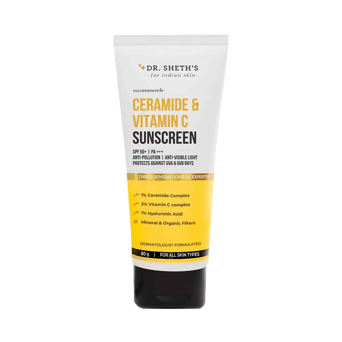 Dr. Sheth's Ceramide & Vitamin C Sunscreen SPF 50 PA+++ (80g)