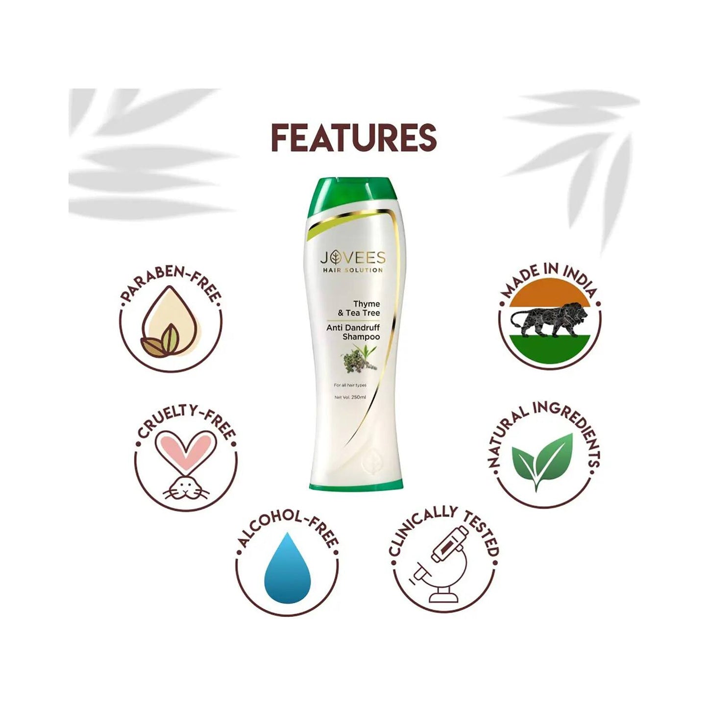 Jovees Thyme & Tea Tree Anti Dandruff Shampoo (250ml)