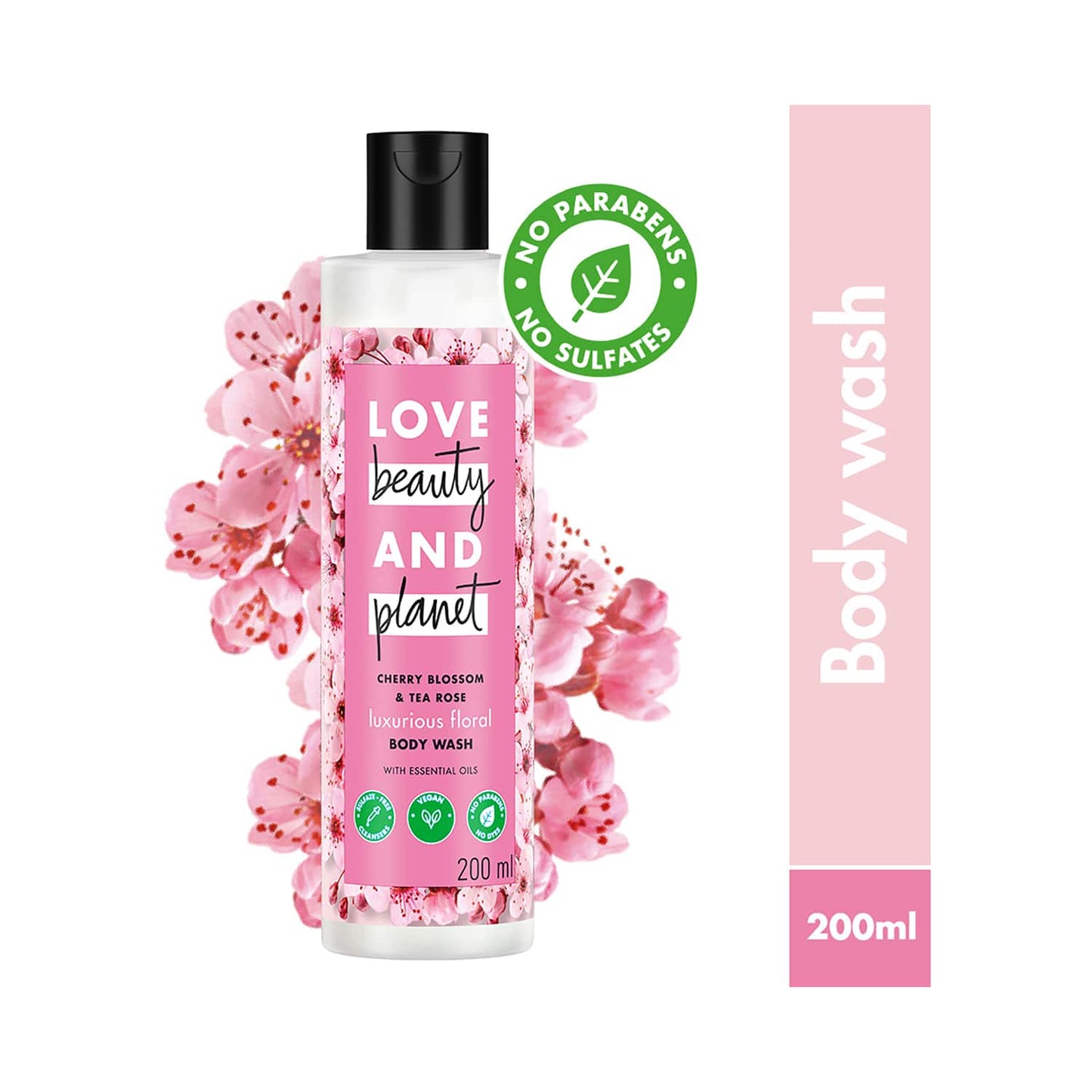 Love Beauty & Planet Cherry Blossom & Tea Rose Moisturising Body Wash for Soft Skin (200 ml)