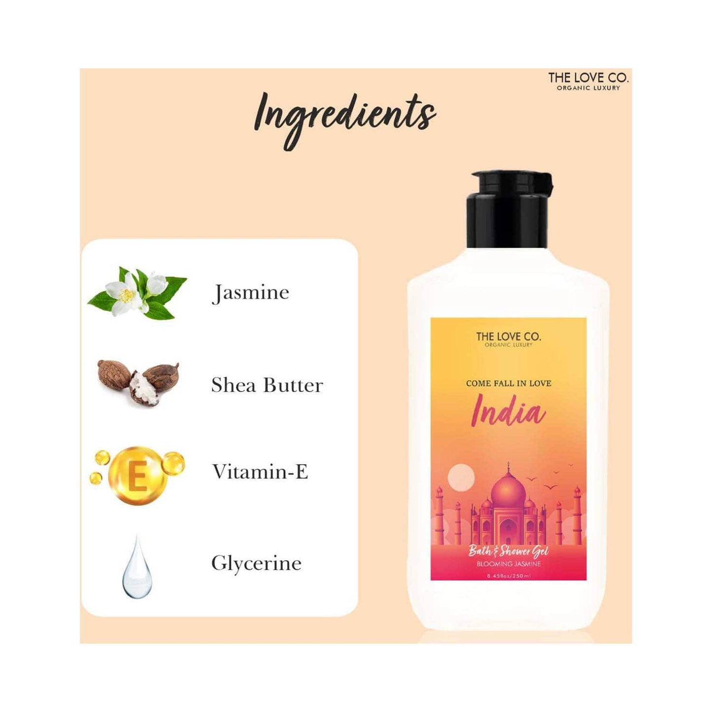 THE LOVE CO. India Bath and Shower Gel (250ml)