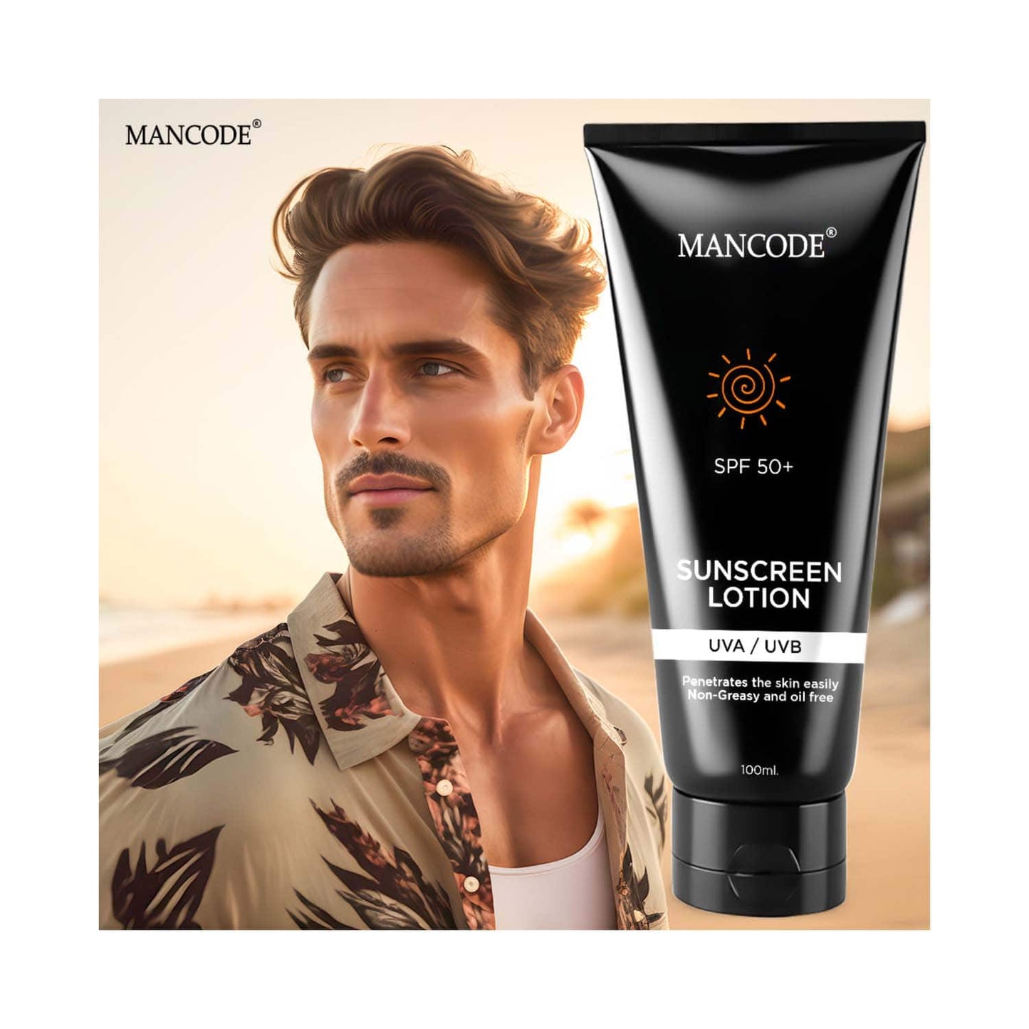 Mancode SPF 50+ Sunscreen Lotion (100 ml)
