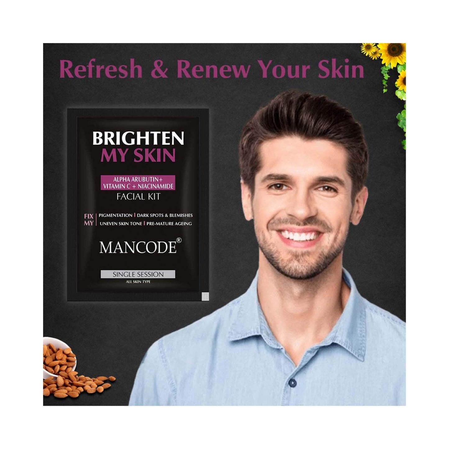 Mancode Skin Brightening Facial Kit For Men (6 pcs)