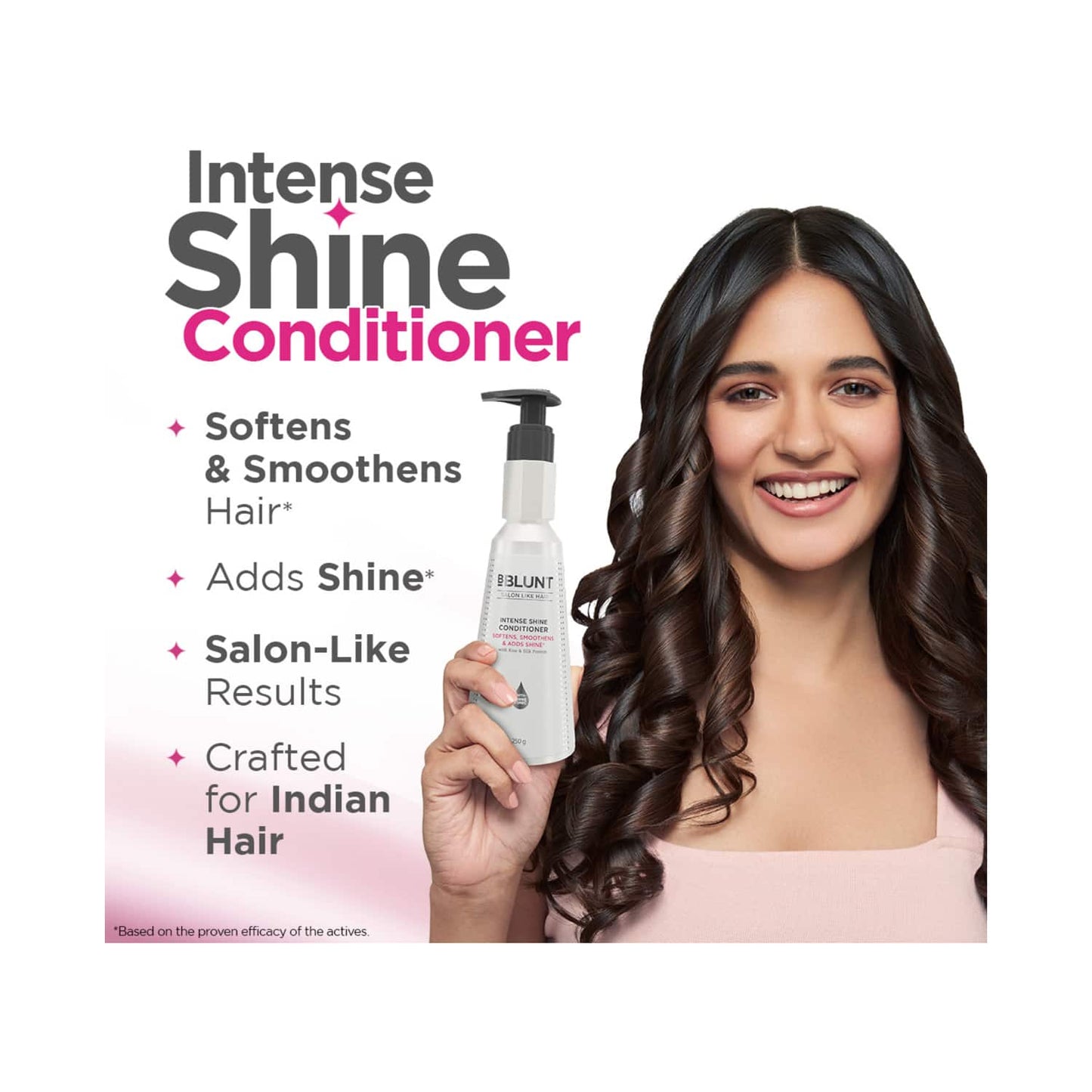 BBlunt Intense Shine Conditioner With Rice & Silk Protein For Softer & Shinier Hair (250g)