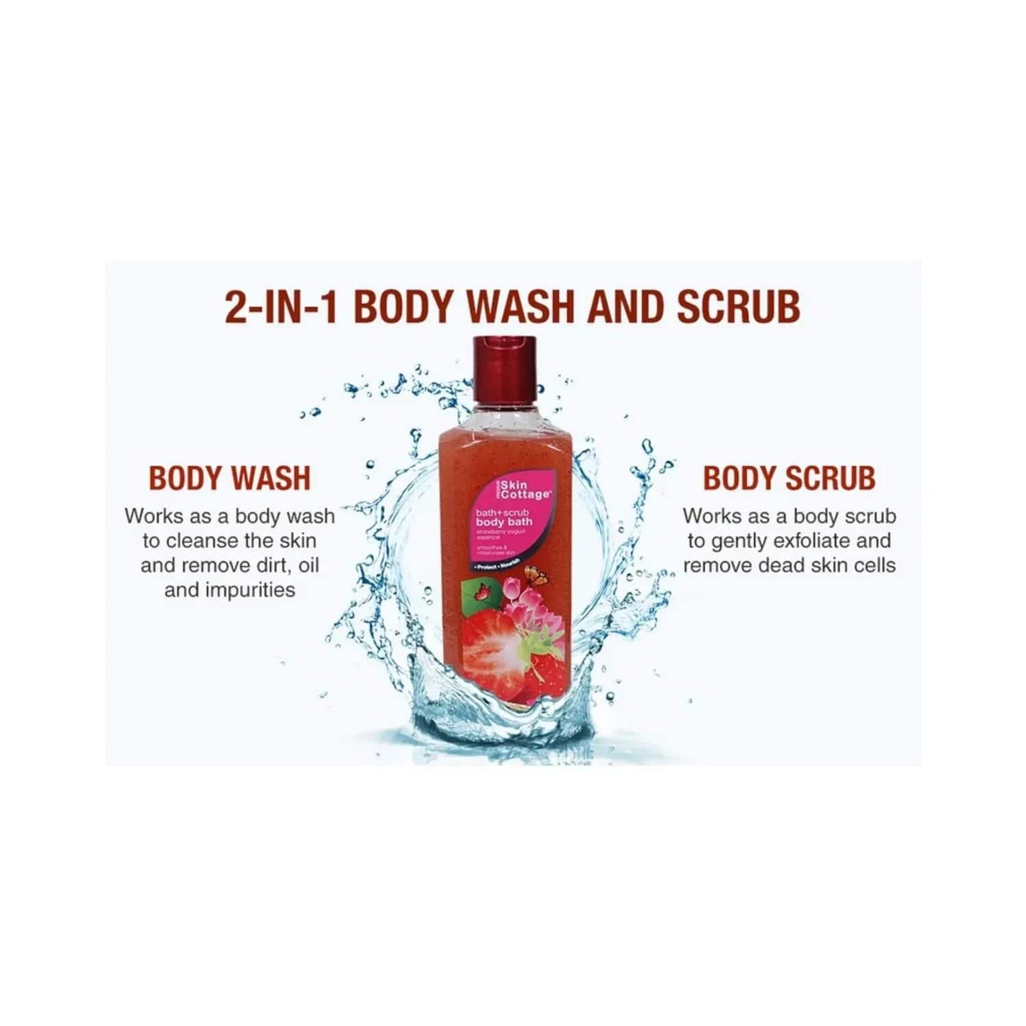 SKIN COTTAGE Strawberry Yogurt Essence Body Bath + Scrub (400ml)