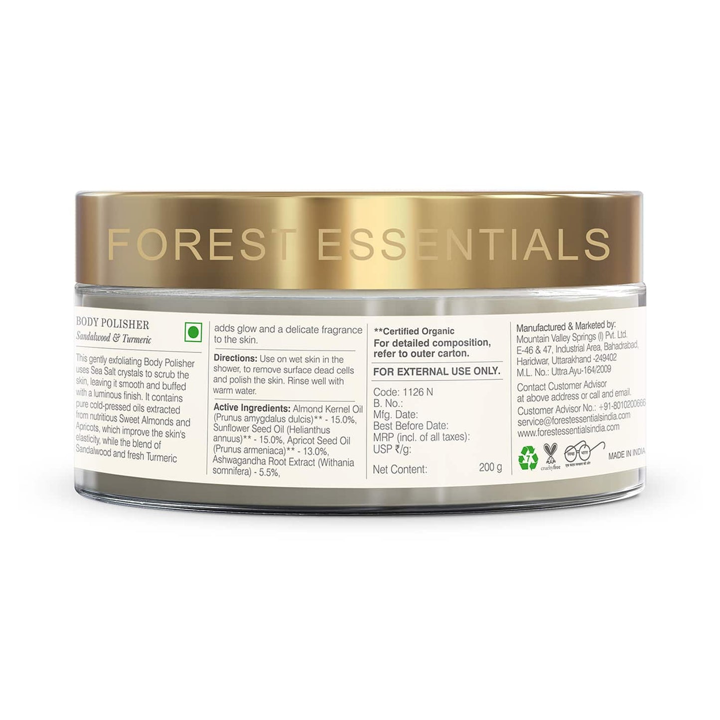 Forest Essentials Body Polisher Ayurvedic Exfoliating Scrub (200 g)