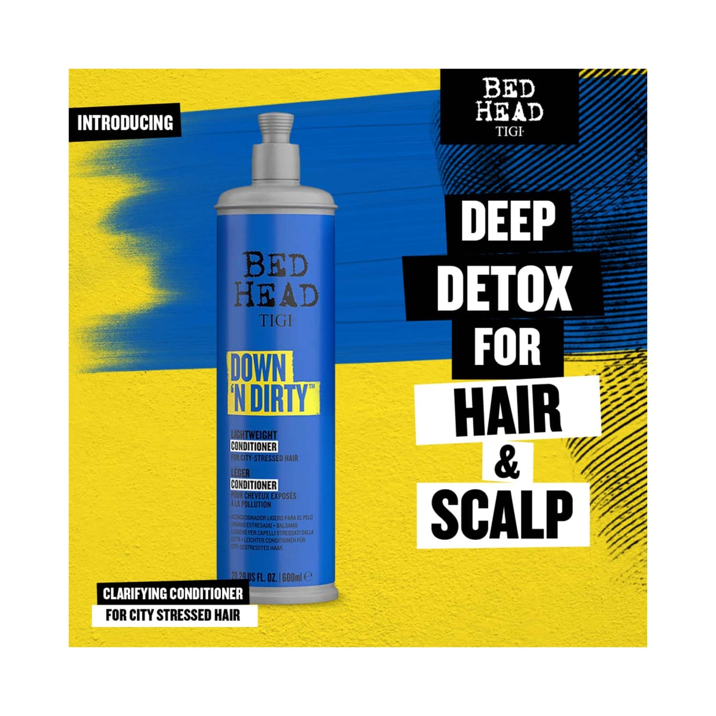 TIGI Bed Head Down N’ Dirty Lightweight Hair Conditioner For Detox & Repair (600ml)