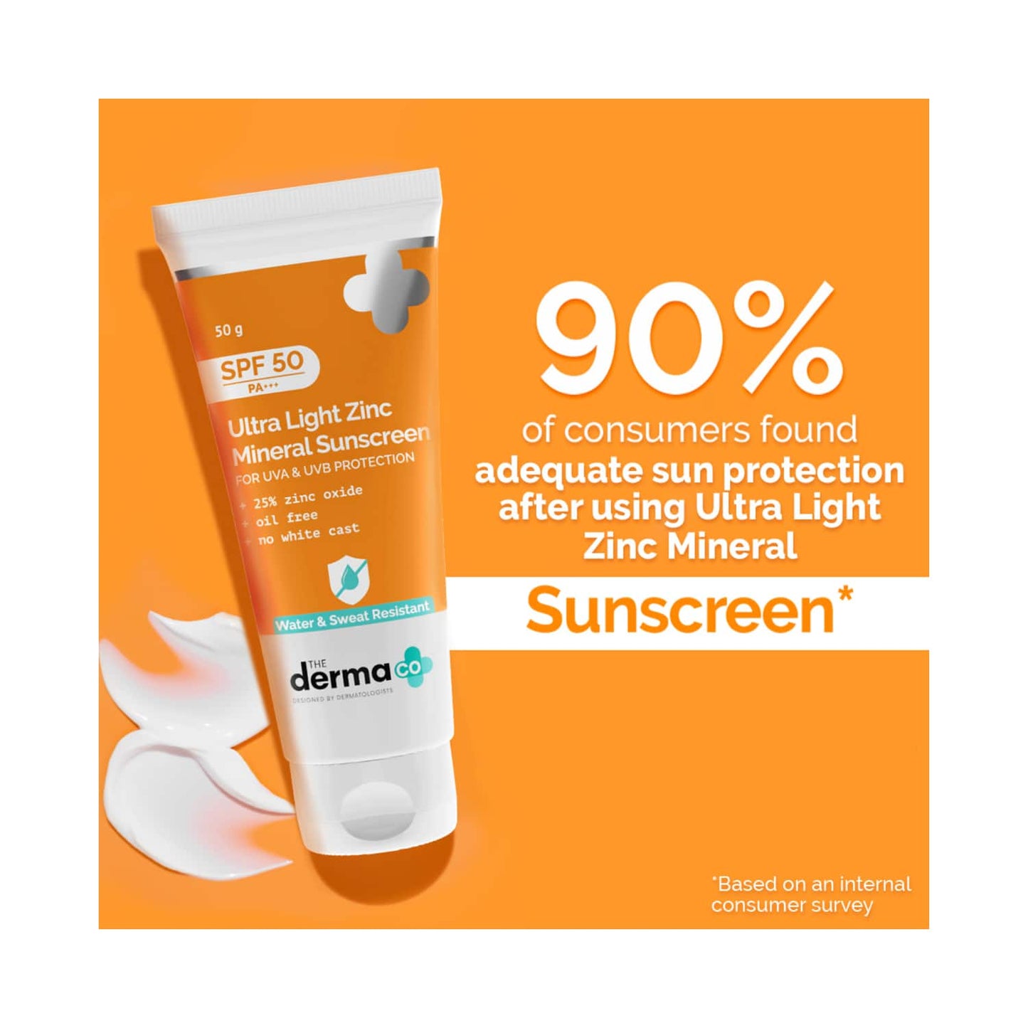The Derma Co Ultra Light Zinc Mineral Sunscreen with SPF 50 (50g)