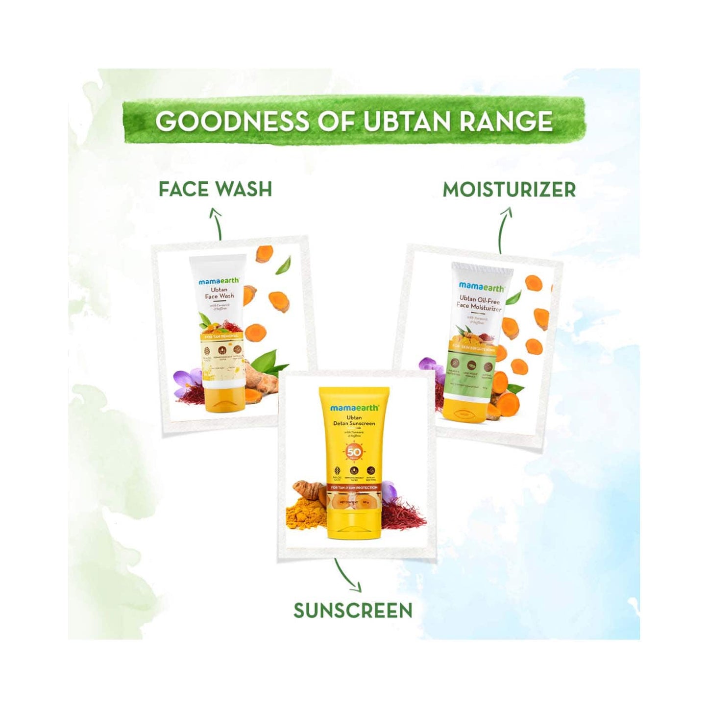 Mamaearth Ubtan Detan Sunscreen With SPF 50 PA ++++ (50 g)