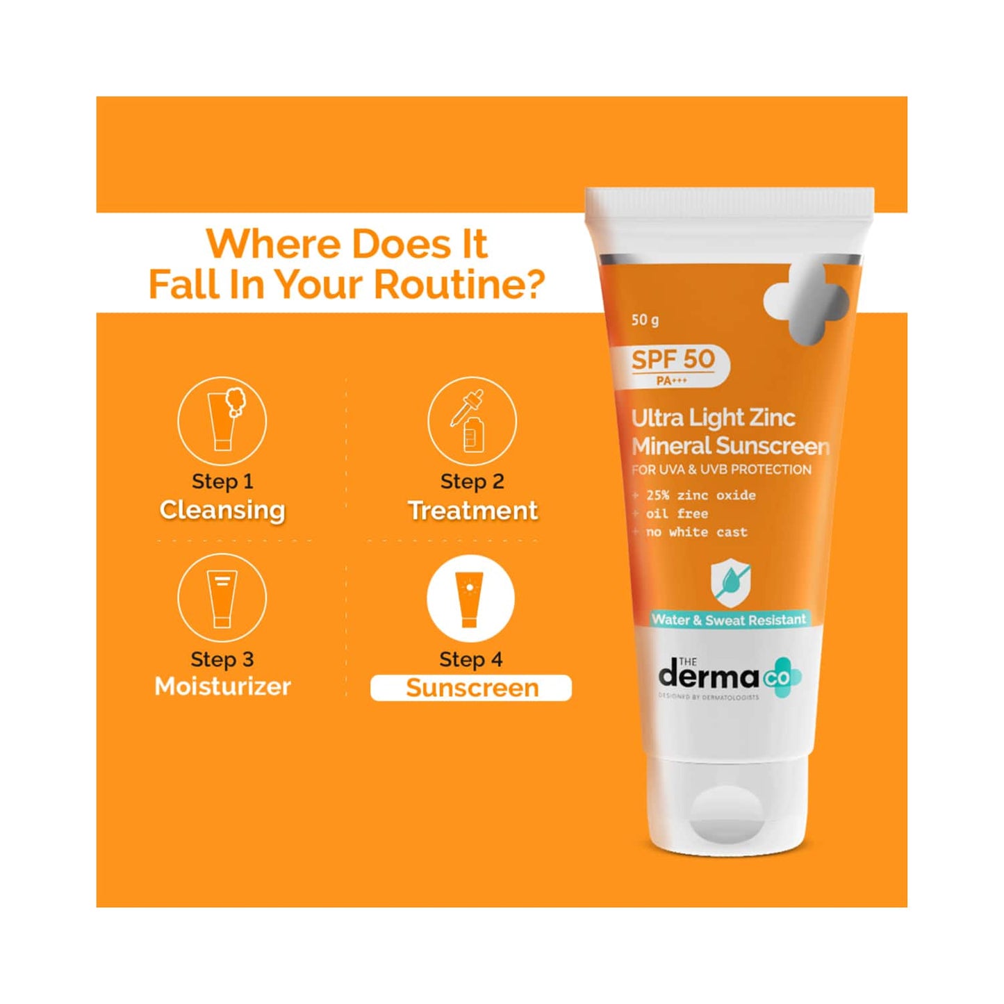 The Derma Co Ultra Light Zinc Mineral Sunscreen with SPF 50 (50g)