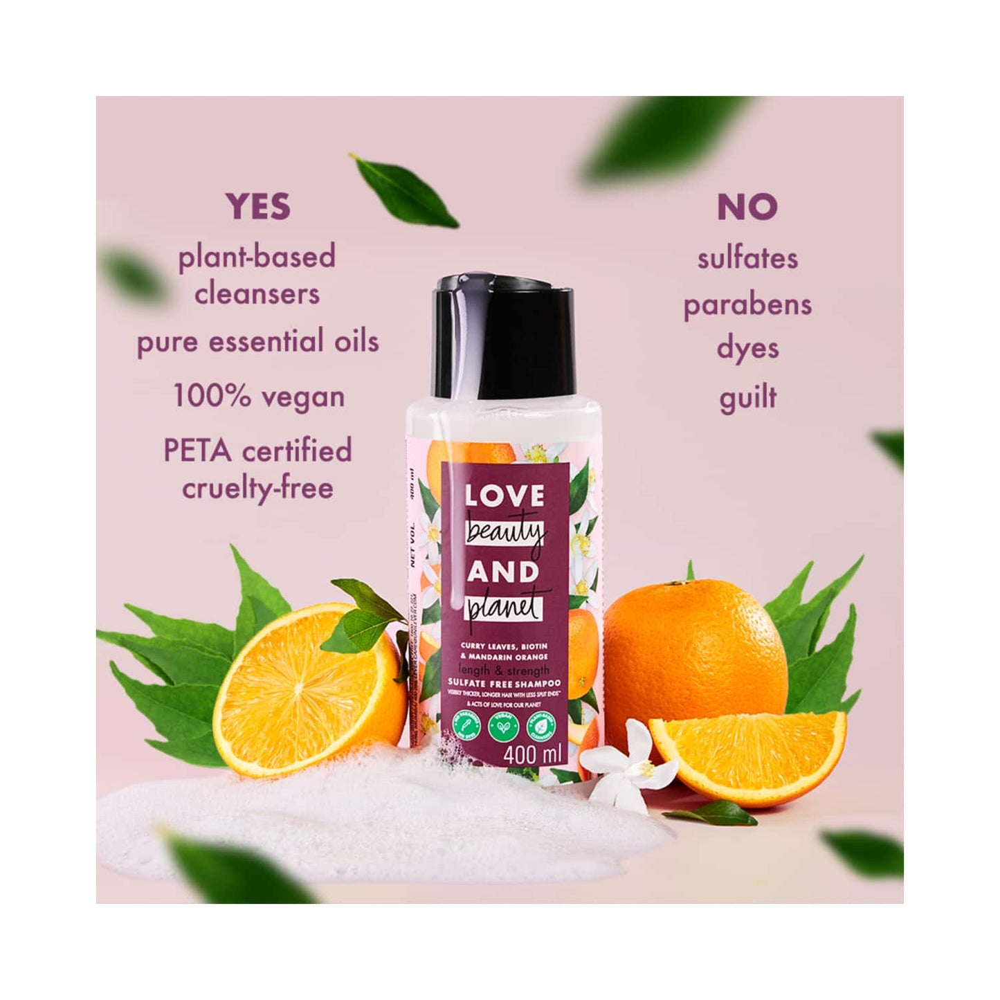 Love Beauty & Planet Curry Leaves & Biotin Sulpate Free Shampoo for Length and Strength (400 ml)