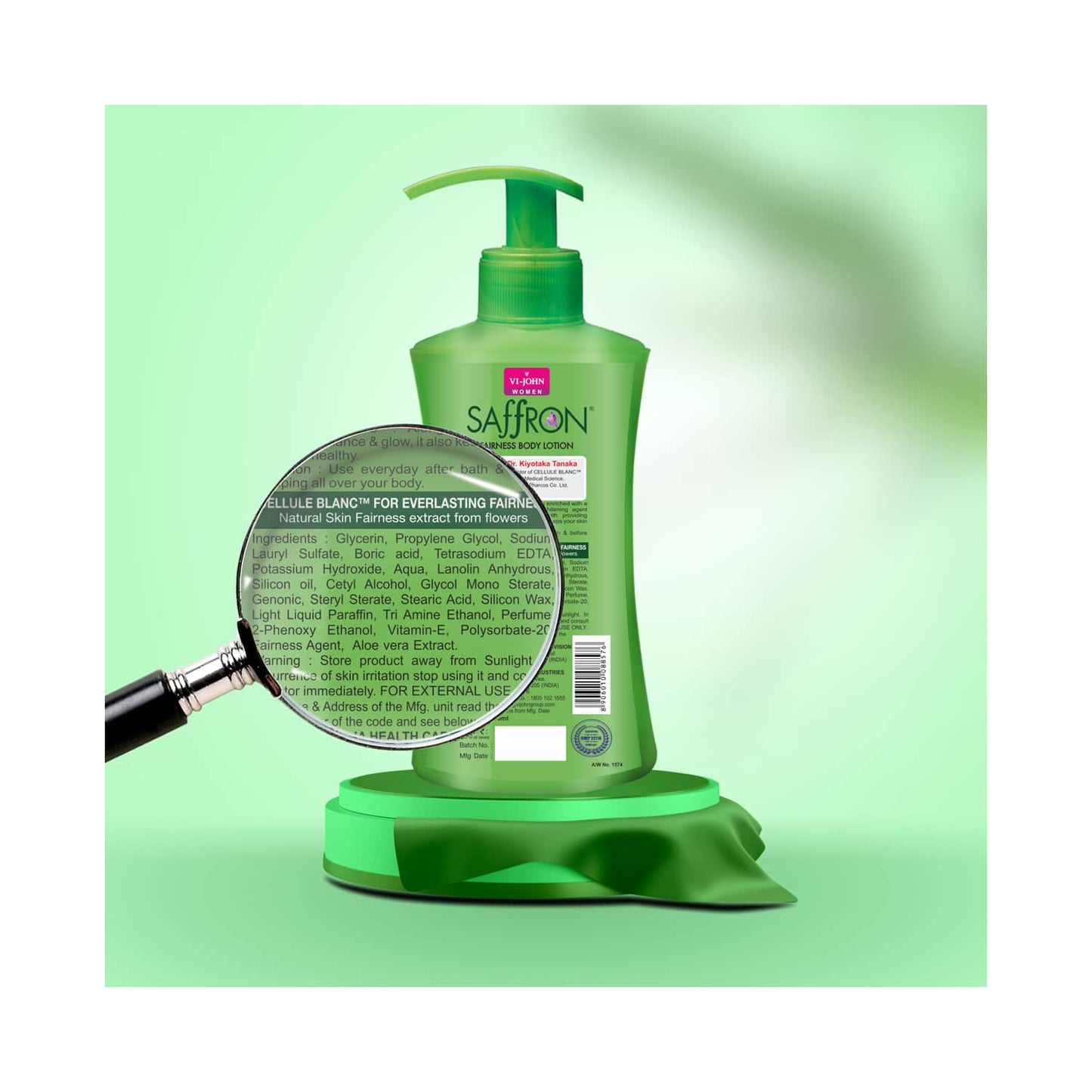 VI-JOHN Saffron Aloe Vera Fairness Body Lotion (250ml)