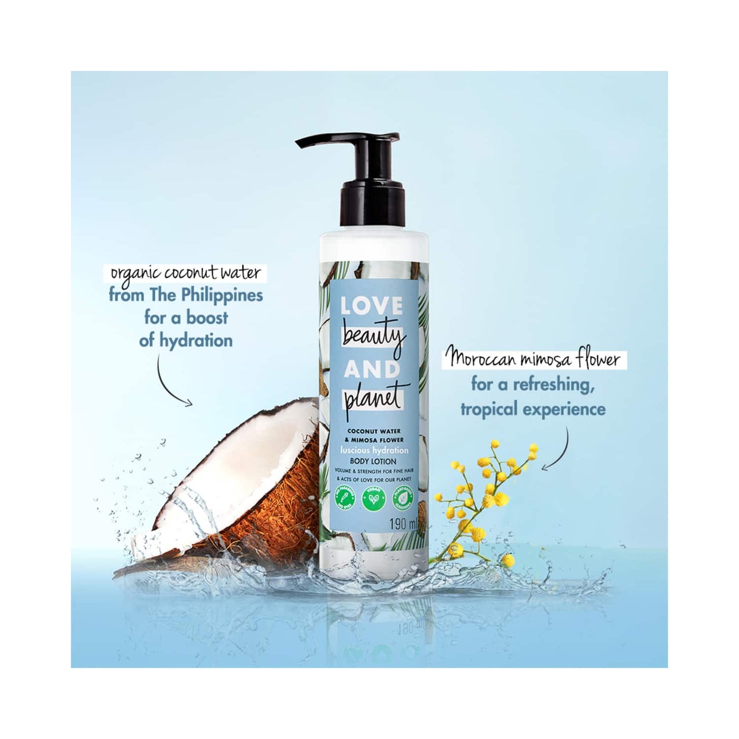 Love Beauty & Planet Coconut Water & Mimosa Flower Hydrating Body Lotion (190 ml)