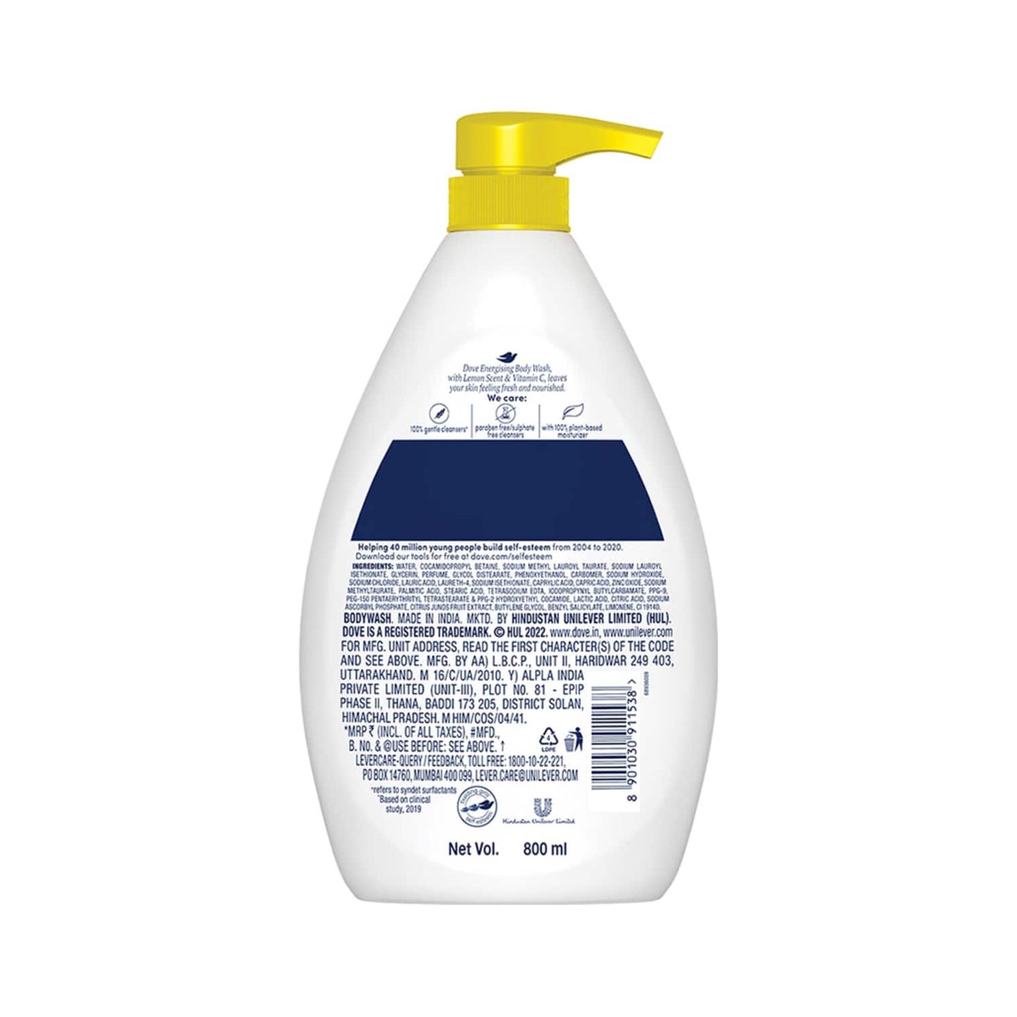 Dove Energizing Body Wash With Lemon Scent & Vitamin C (800ml)