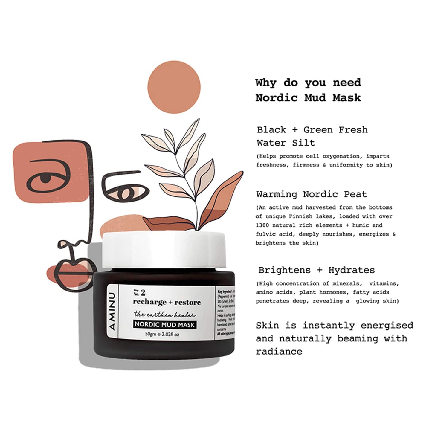 Aminu The Earthen Healer Nordic Mud Mask - (50g)