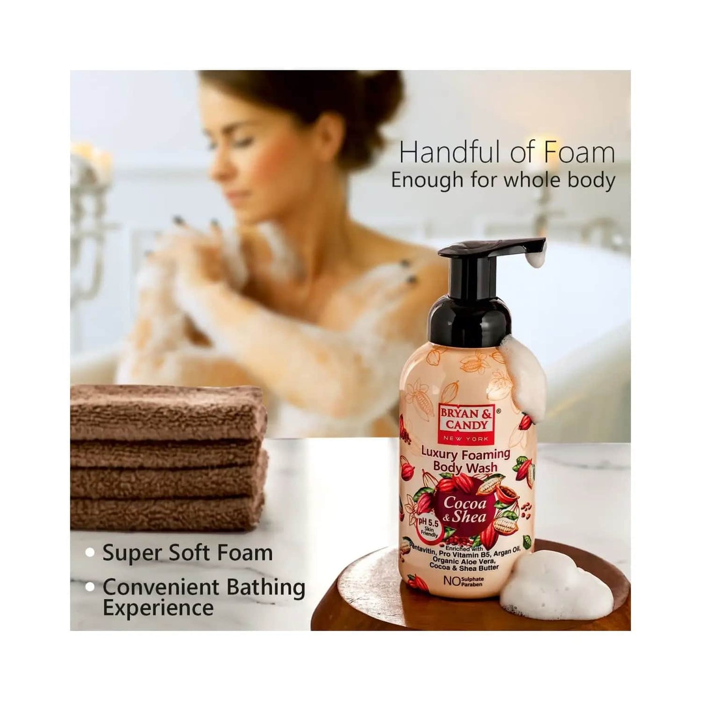 BRYAN & CANDY Cocoa Shea Foaming Body Wash (400ml)