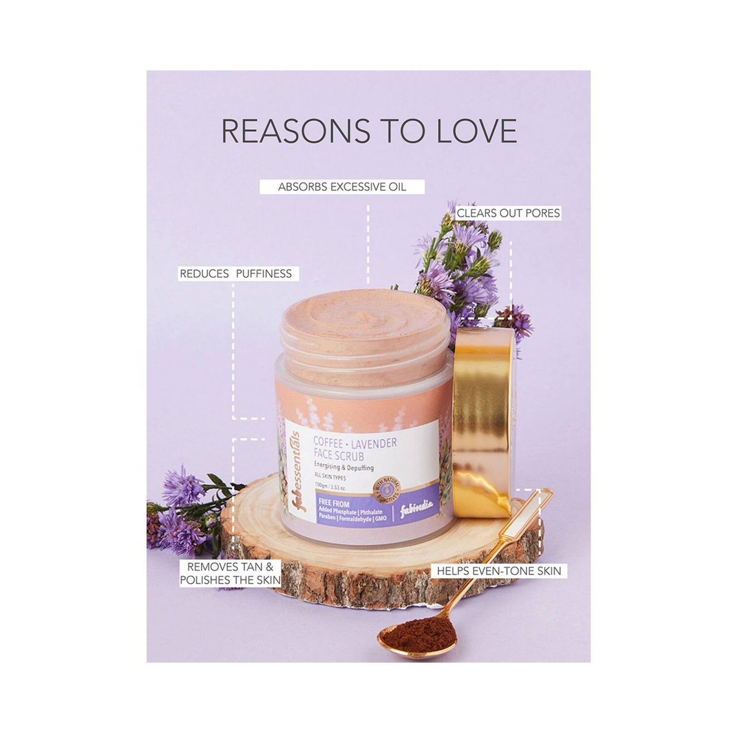Fabessentials by Fabindia Coffee Lavender Face Scrub (100g)