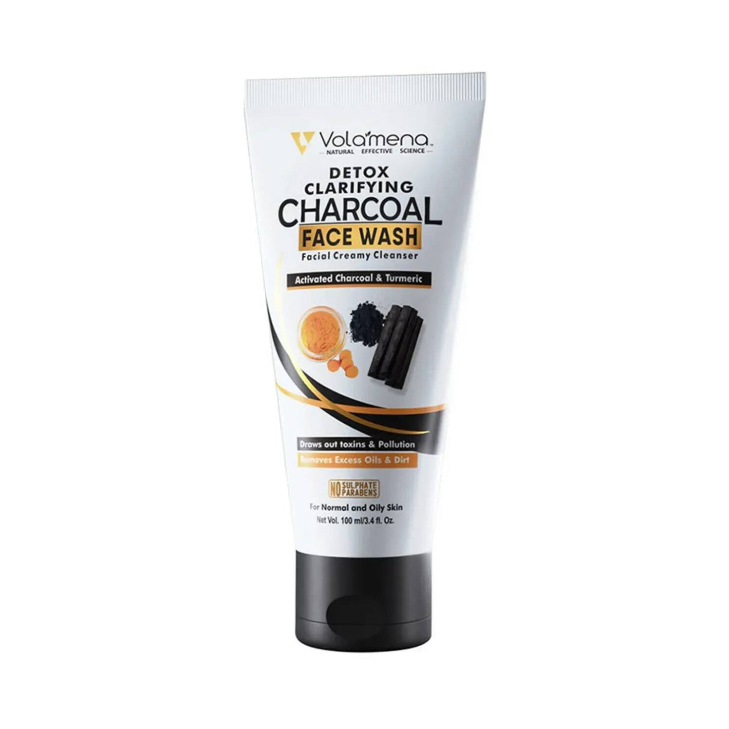 Volamena Detox Clarifying Charcoal Facial Creamy Facewash (100ml)