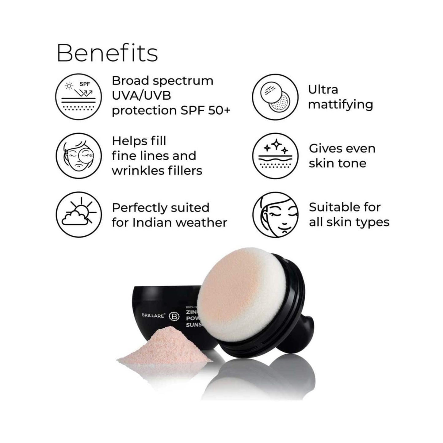 Brillare Zinc Powder Sunscreen SPF 50 (4g)