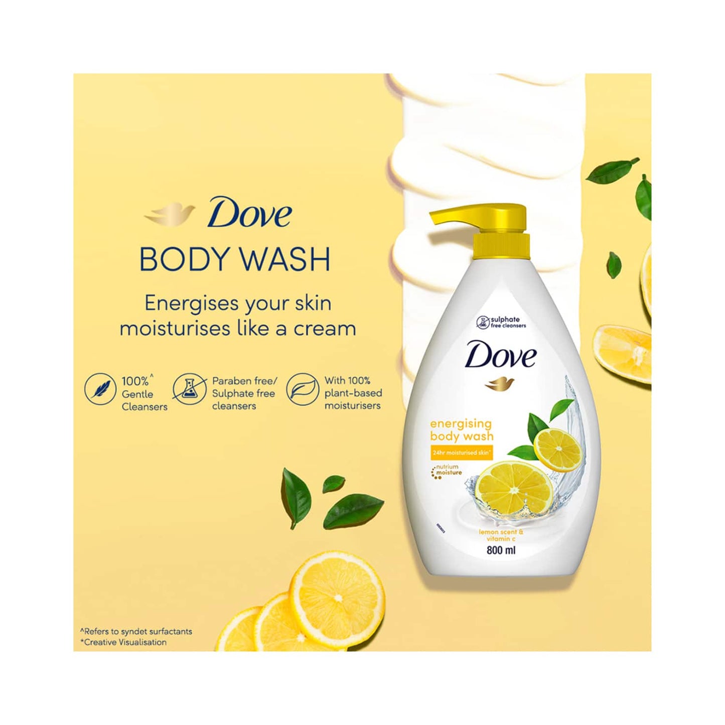 Dove Energizing Body Wash With Lemon Scent & Vitamin C (800ml)