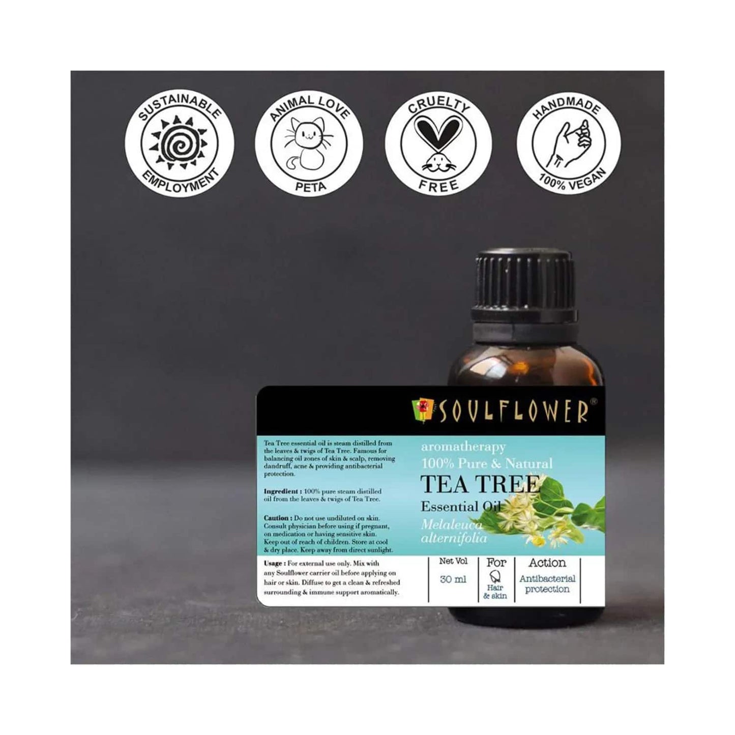 Soulflower Tea tree Essential Oil - (30ml)