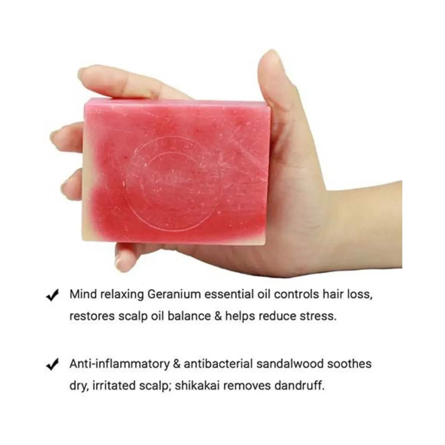 Soulflower Sandalwood Geranium Hair Cleansing Bar Soap - (150g)