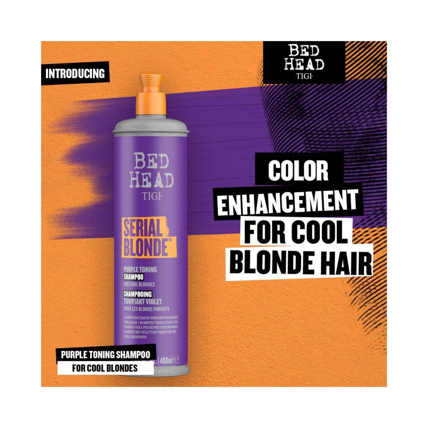 TIGI Bed Head Serial Blonde Purple For Cool Blonde Colored Hair Toning Shampoo (400ml)