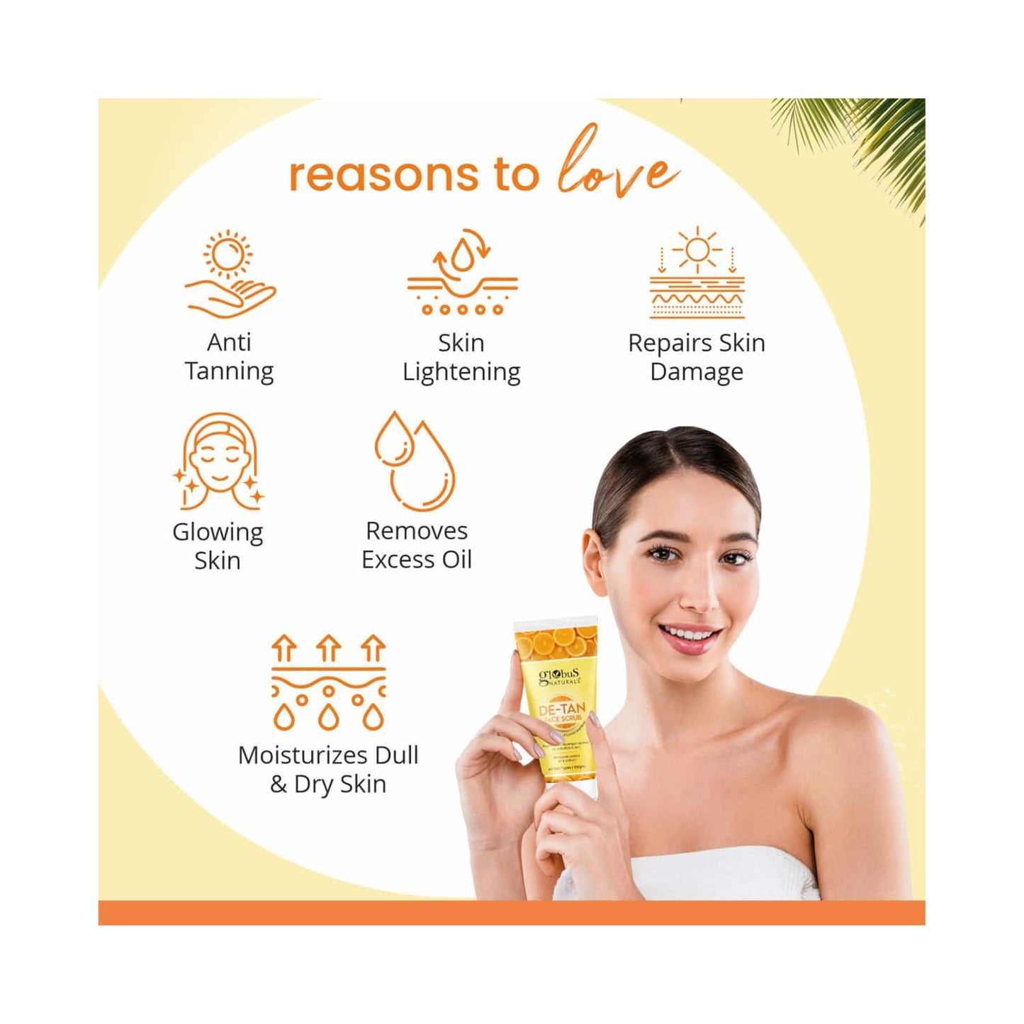 Globus Naturals De Tan Face Scrub Enriched With Lemon & Rose (100g)