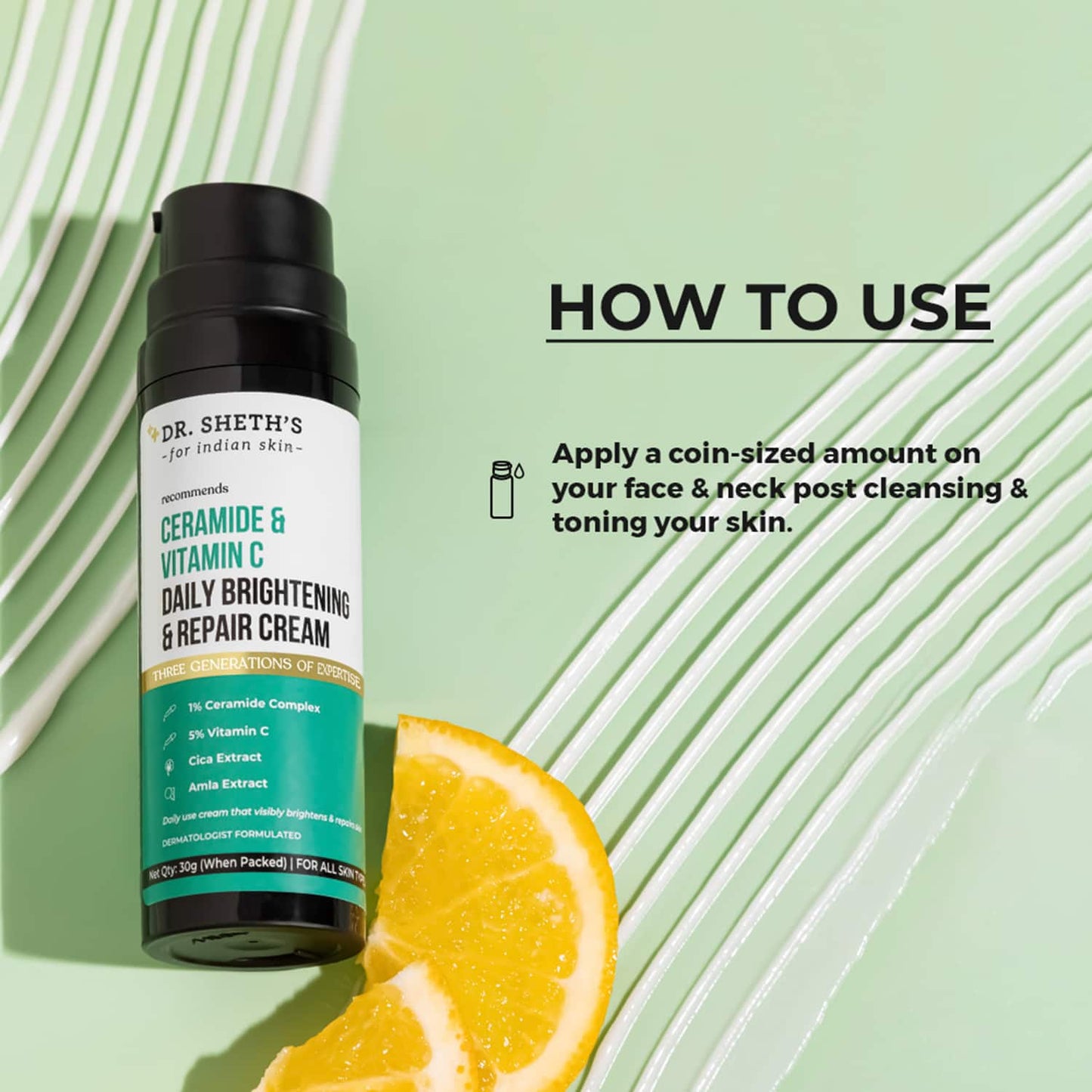 Dr. Sheth's Ceramide & Vitamin C Daily Brightening & Repair Cream (30g)