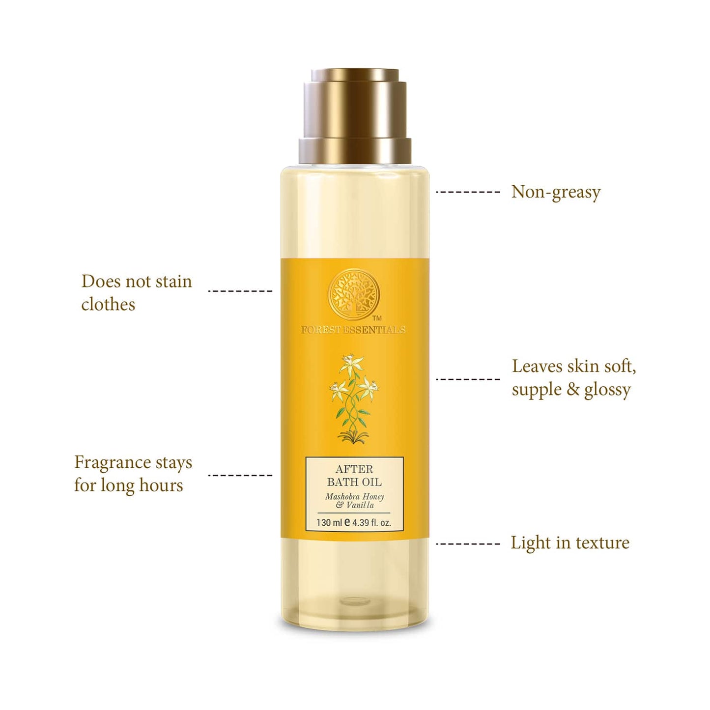 Forest Essentials Mashobra Honey & Vanilla After Bath Oil (130ml)