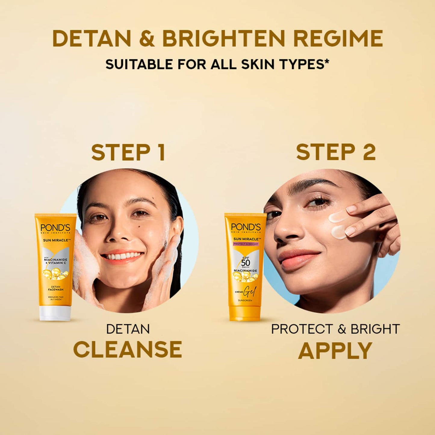 Pond's Sun Miracle SPF 50 PA+++ Crème Gel Sunscreen - Protect & Bright, With Niacinamide (100 g)