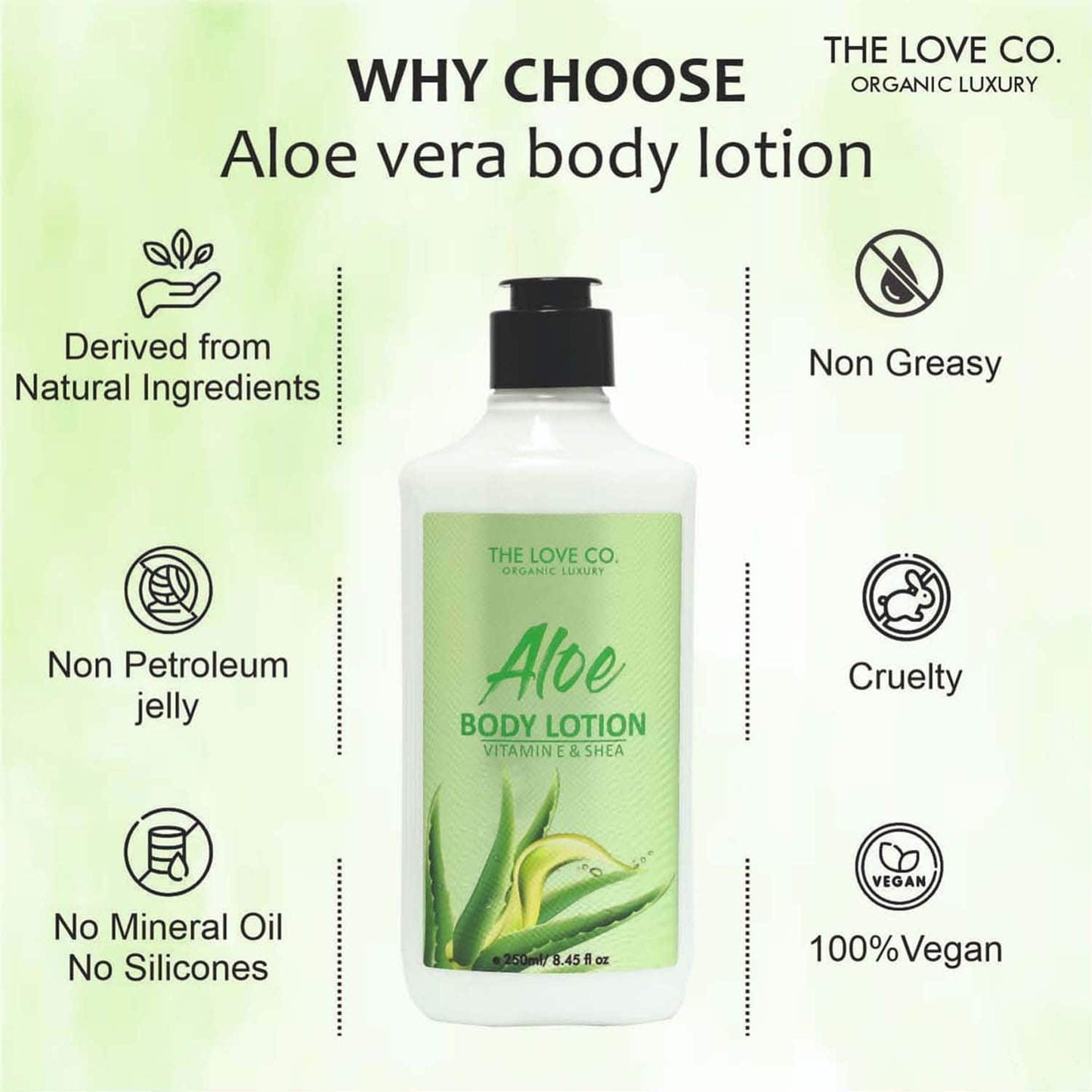 THE LOVE CO. Aloe Vera Body Lotion (250ml)