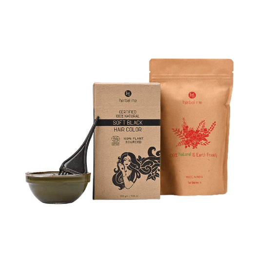 HM Herbal Me Certified Natural Hair Colour - Soft Black (200g)