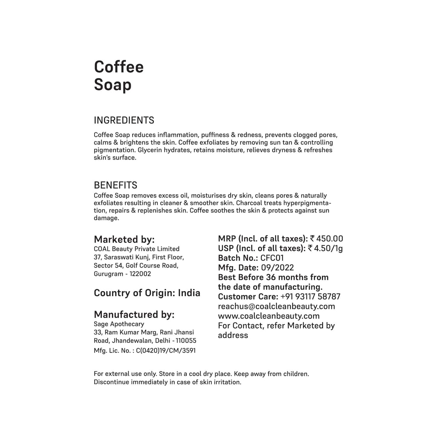 COAL CLEAN BEAUTY Coffee Soap (100g)