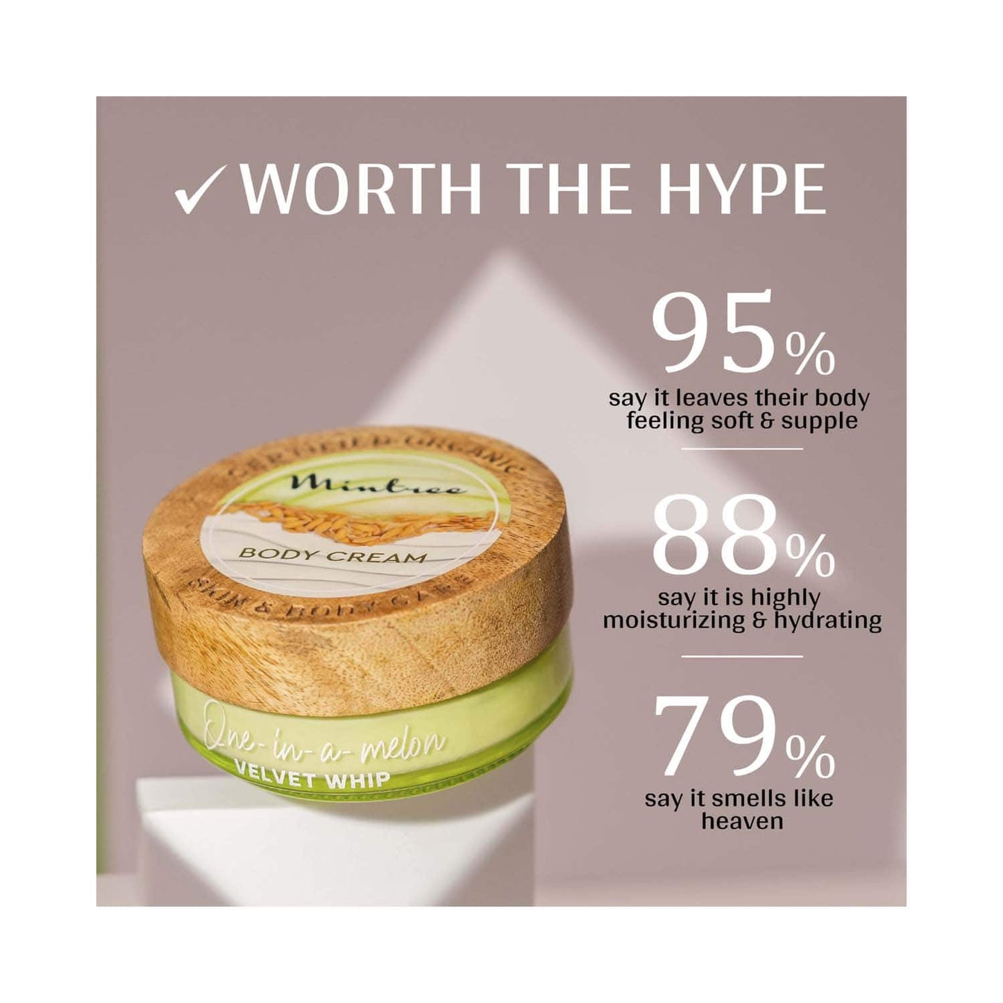 Mintree Certified Organic Melon Body Butter With 72 Hrs Hydration (150g)