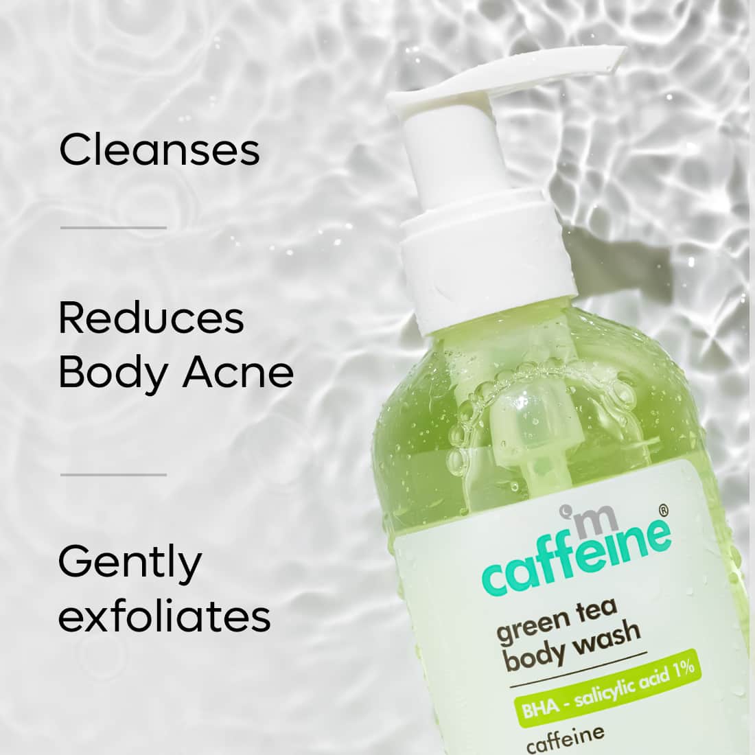 mCaffeine Green Tea Body Wash with Bha Salicylic Acid 1% (200ml)