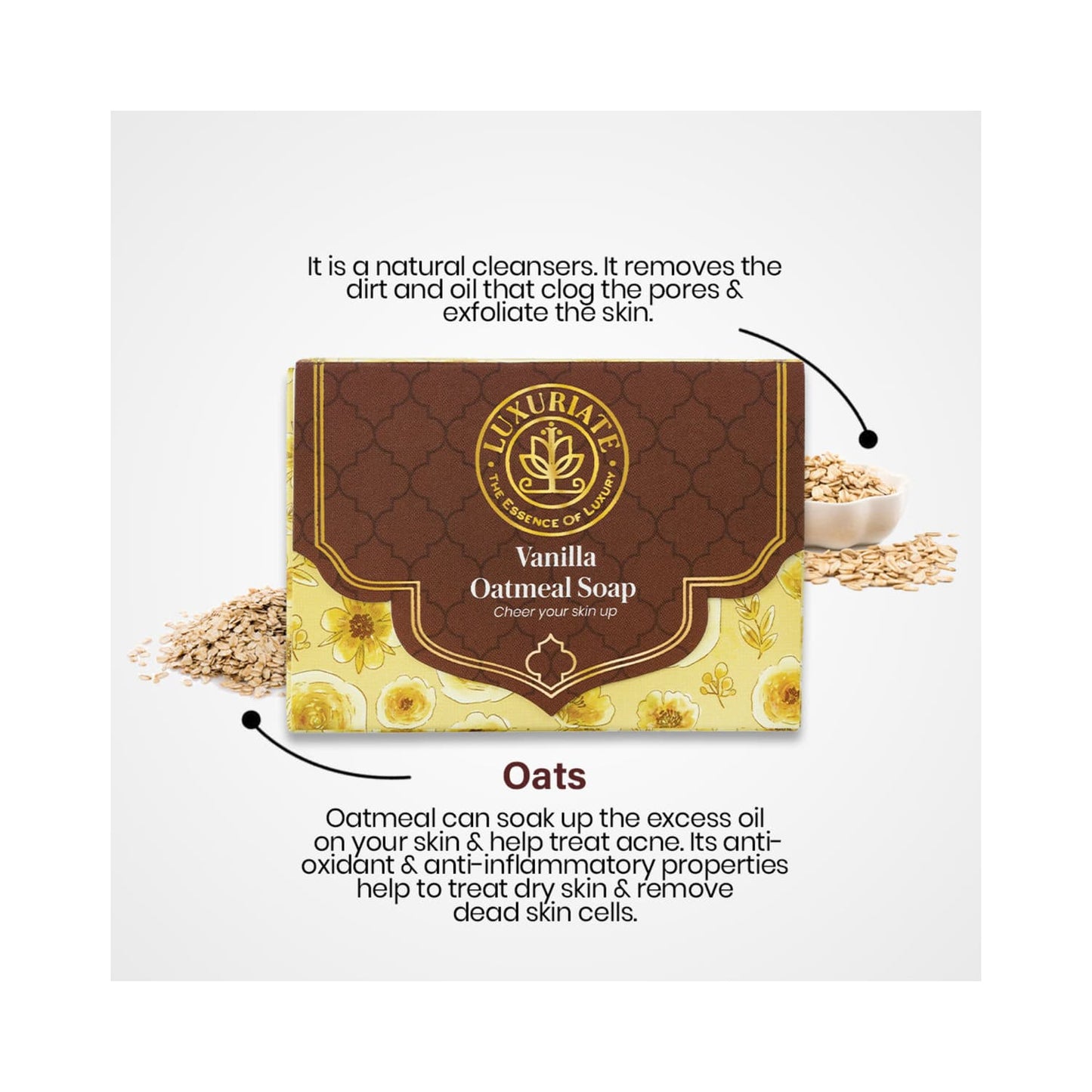 LUXURIATE Vanilla Oatmeal Soap (125g)