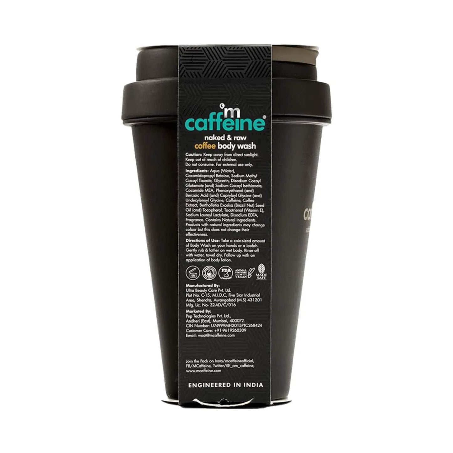 mCaffeine Naked & Raw Coffee Body Wash - (300ml)
