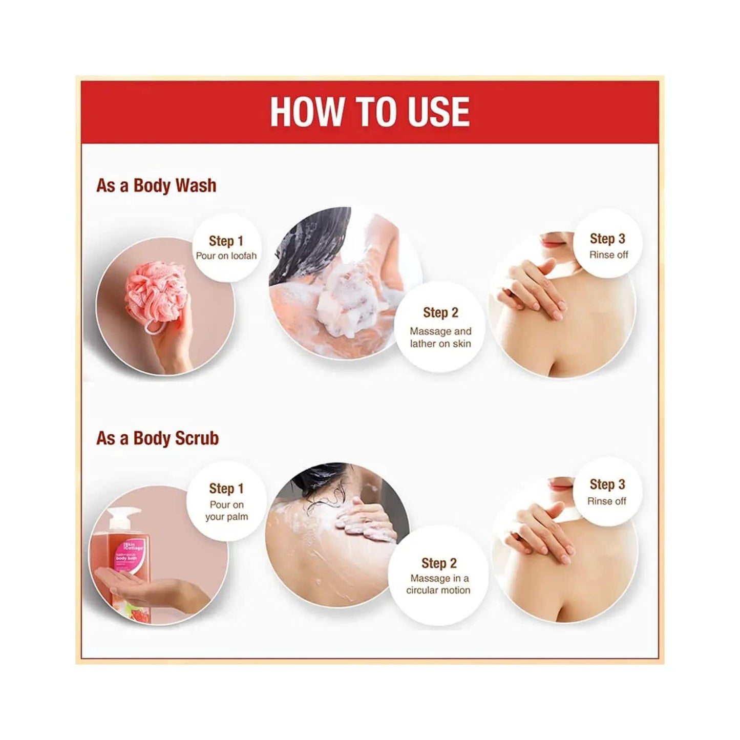 SKIN COTTAGE Kiwi Gold Essence Body Bath + Scrub (1000ml)