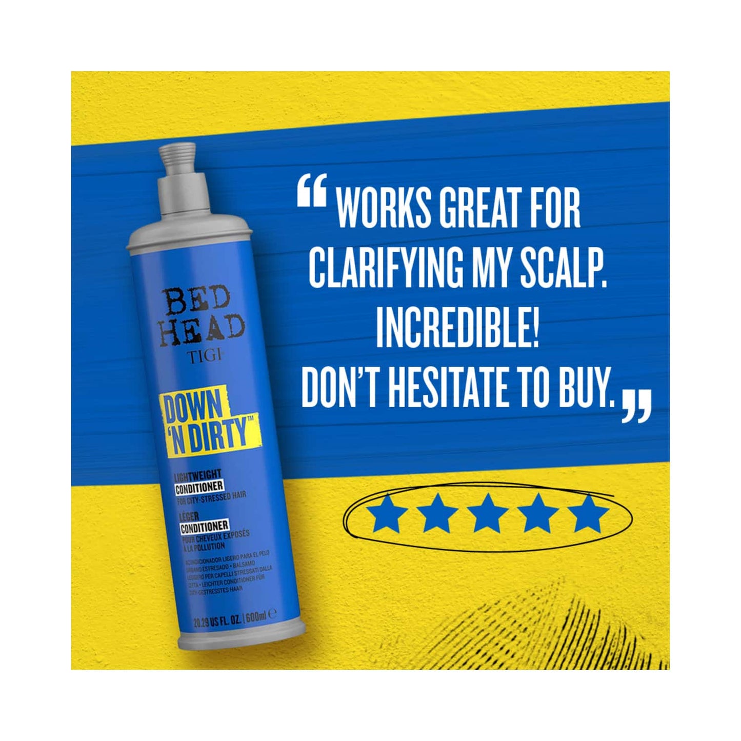 TIGI Bed Head Down N’ Dirty Lightweight Hair Conditioner For Detox & Repair (600ml)