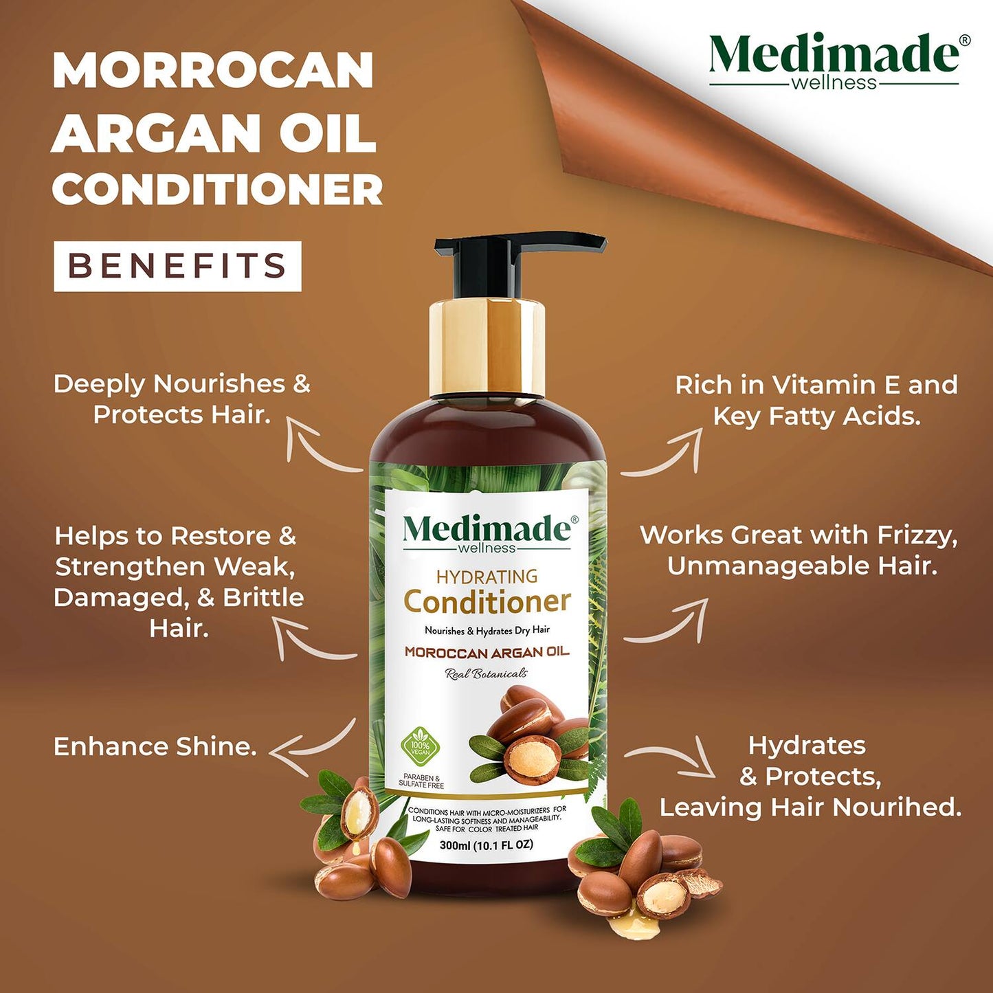 Medimade Moroccan Argan Oil Hydrating Conditioner (300ml)