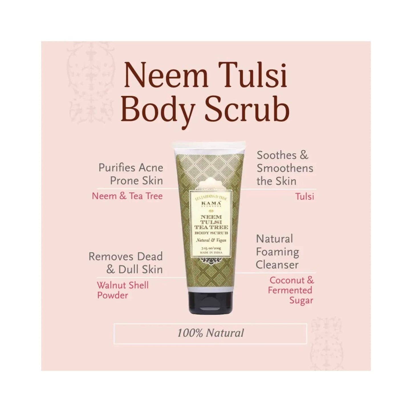Kama Ayurveda Neem Tulsi Tea Tree Body Scrub (200g)